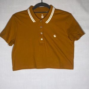 PACSUN Me to We Mustard Yellow Polo Crop